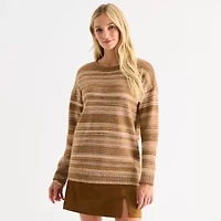 a.n.a Tall Womens Crew Neck Long Sleeve Striped Pullover Sweater