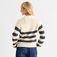 a.n.a Tall Womens Split Crew Neck Long Sleeve Pullover Sweater