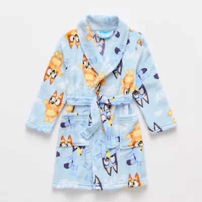 Boys Plush Long Sleeve Mid Length Bluey Robe