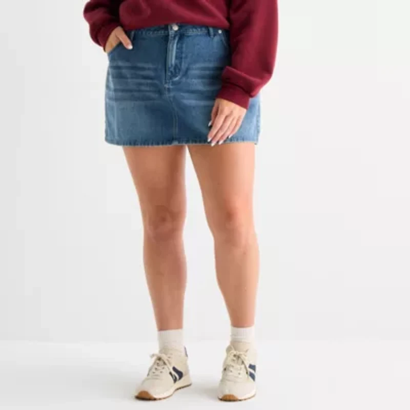 Forever 21 Womens Mid Rise Denim Skirt Juniors