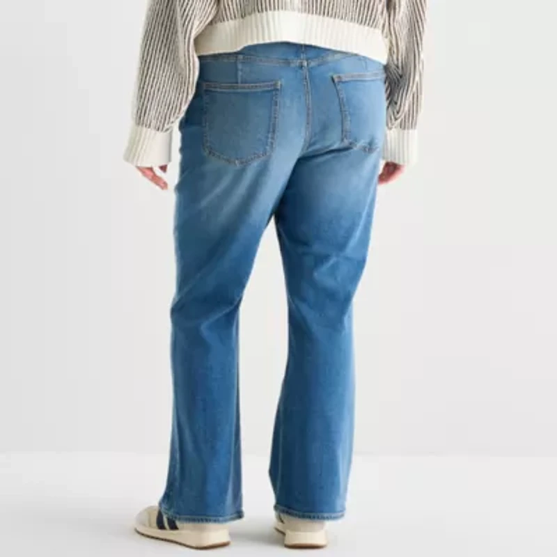 Arizona Womens Juniors Plus High Rise Curvy Fit Jean