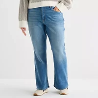 Arizona Womens Juniors Plus High Rise Curvy Fit Jean