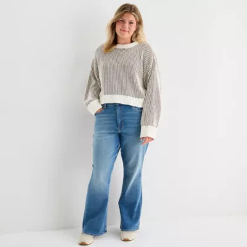 Arizona Womens Juniors Plus High Rise Curvy Fit Jean