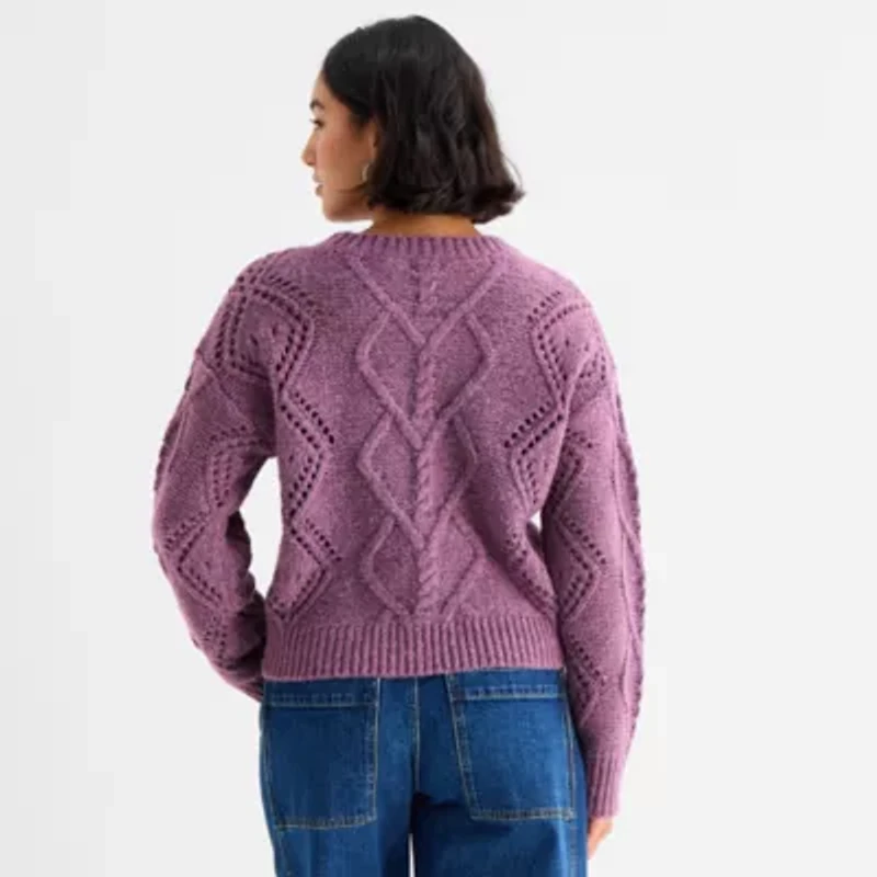 a.n.a Womens Crew Neck Long Sleeve Pullover Sweater