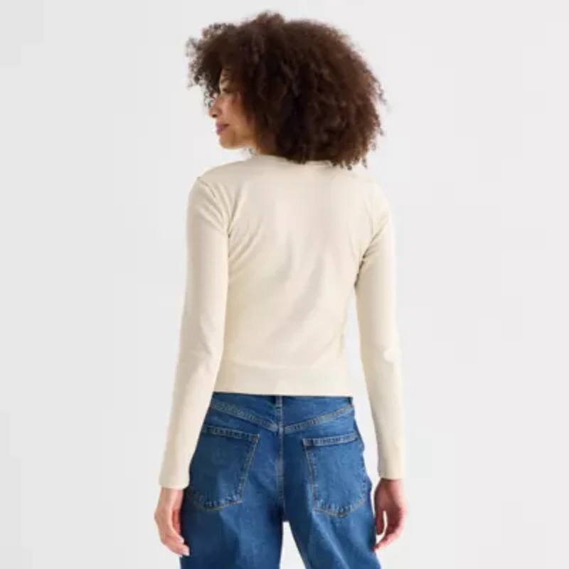 a.n.a Womens Crew Neck Long Sleeve T-Shirt