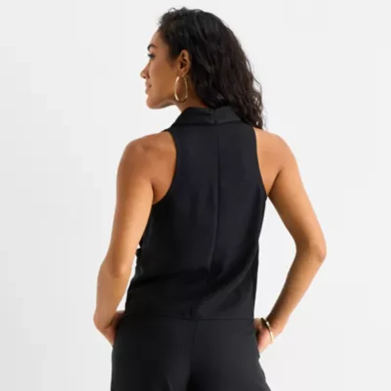 Bold Elements Womens V Neck Sleeveless Wrap Shirt