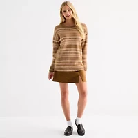 a.n.a Womens Crew Neck Long Sleeve Striped Pullover Sweater