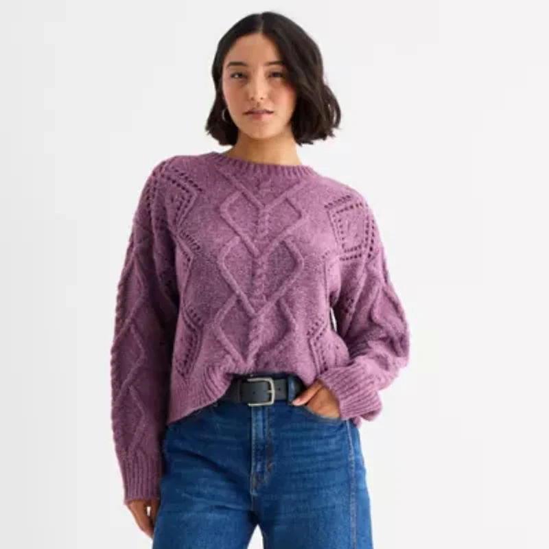 a.n.a Womens Crew Neck Long Sleeve Pullover Sweater