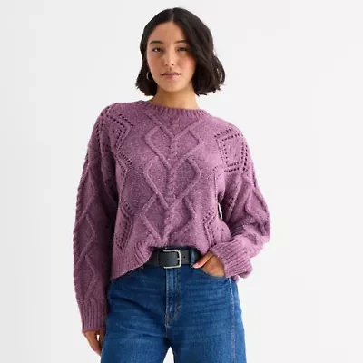 a.n.a Womens Crew Neck Long Sleeve Pullover Sweater