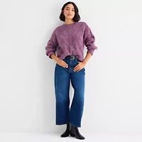 a.n.a Womens Crew Neck Long Sleeve Pullover Sweater