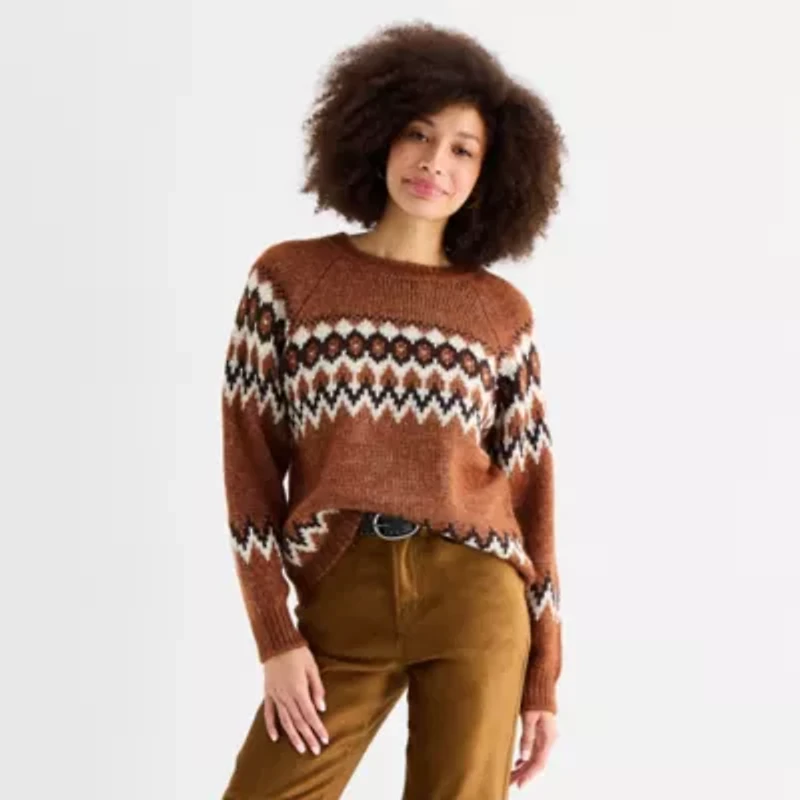 a.n.a Womens Crew Neck Long Sleeve Pullover Sweater