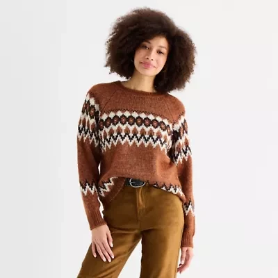 a.n.a Womens Crew Neck Long Sleeve Pullover Sweater
