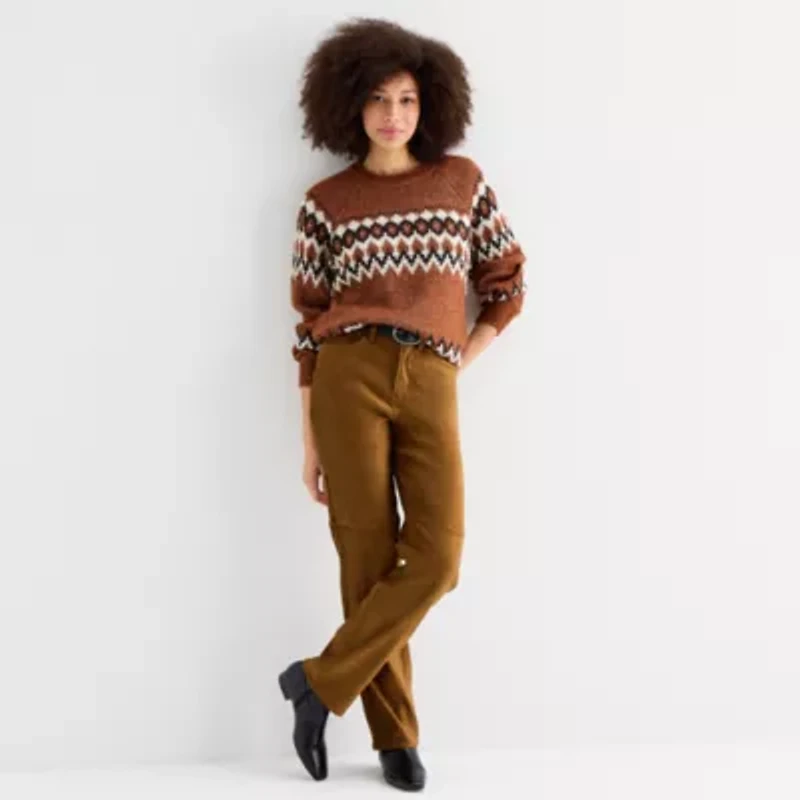 a.n.a Womens Crew Neck Long Sleeve Pullover Sweater