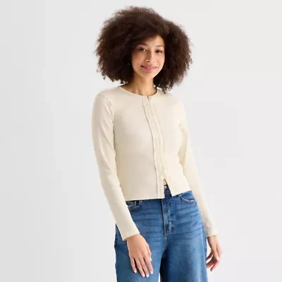 a.n.a Womens Crew Neck Long Sleeve T-Shirt