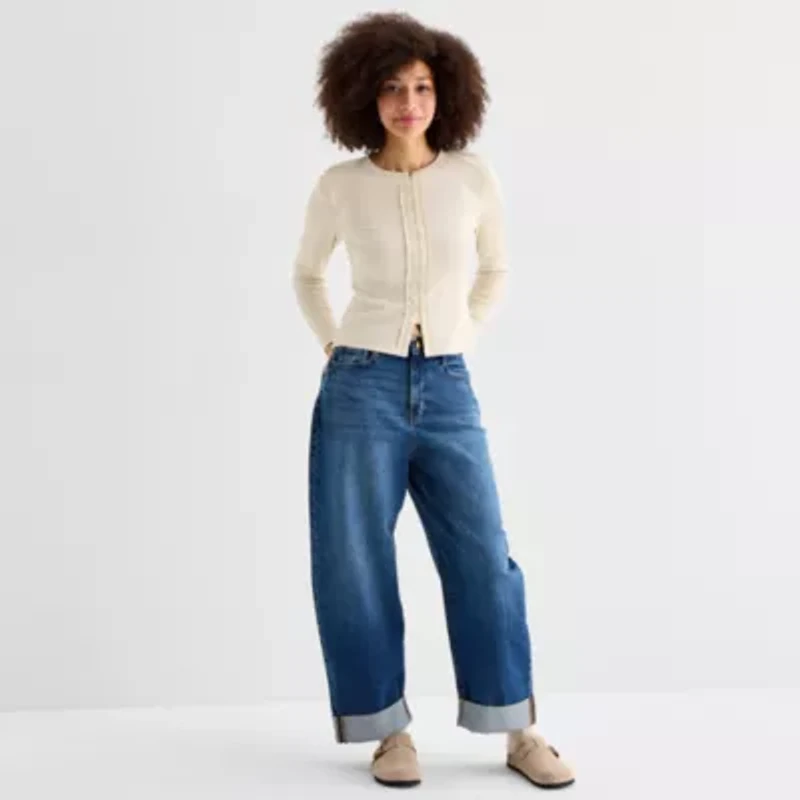 a.n.a Womens Crew Neck Long Sleeve T-Shirt