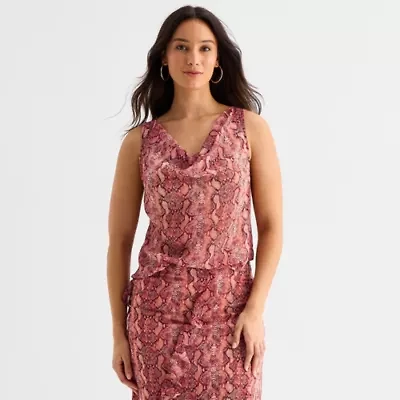 a.n.a Womens Draped Neck Sleeveless Blouse