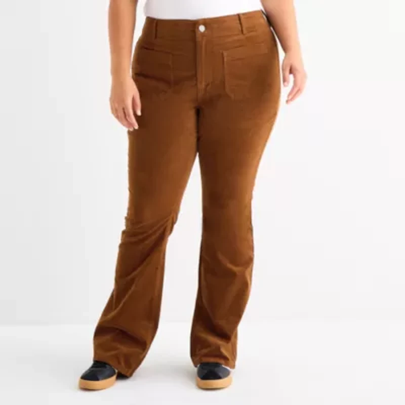 a.n.a Womens Plus Highest Rise Flare Corduroy Pant