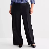 Liz Claiborne Audra Tailored Womens Wide Leg Mid Rise Plus Trouser