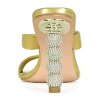 IZZY by AZALEA WANG Noches Womens Square Open Toe Sculptural Heel Pumps