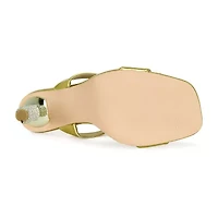 IZZY by AZALEA WANG Noches Womens Square Open Toe Sculptural Heel Pumps