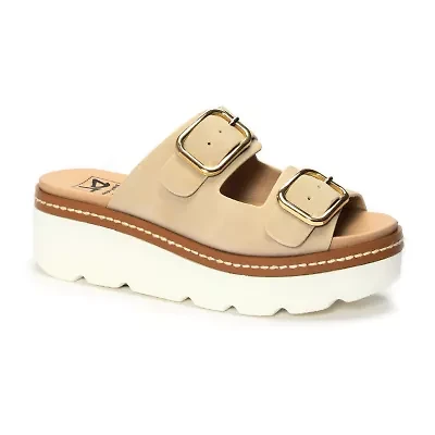 Dirty Laundry Stanton Womens Adjustable Strap Footbed Sandals