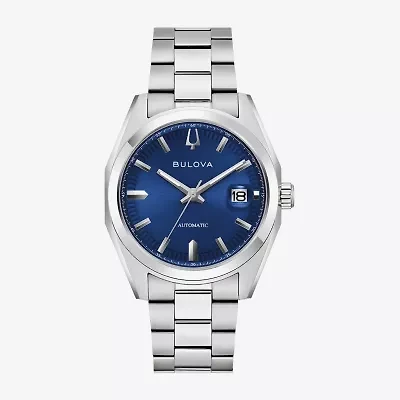 Bulova Mens Automatic Silver Tone Stainless Steel Bracelet Watch 96b436