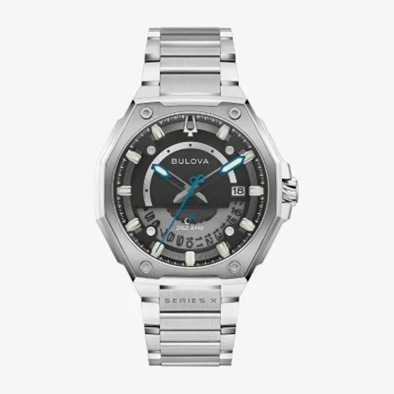 Bulova Mens Silver Tone Stainless Steel Bracelet Watch 98b456