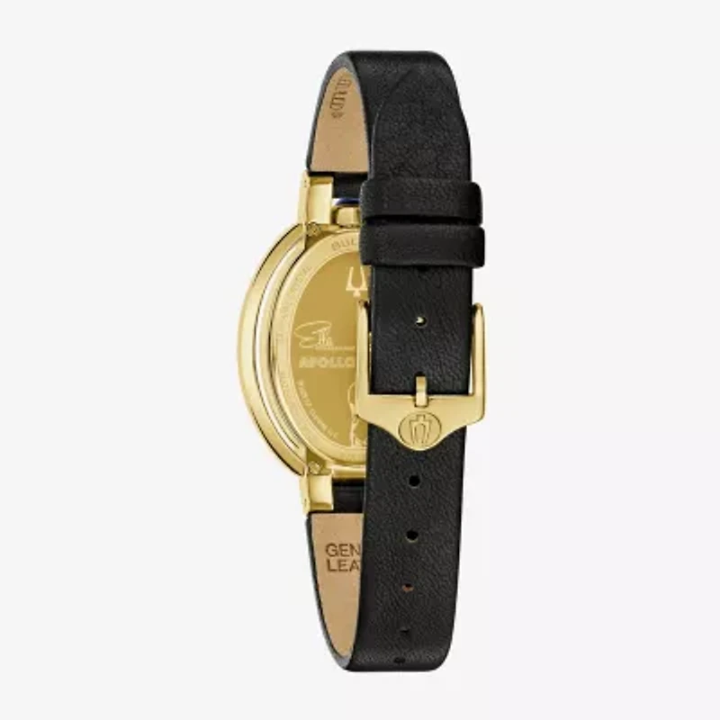 Bulova Womens Diamond Accent Black Stainless Steel Strap Watch 97p180
