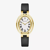 Bulova Womens Diamond Accent Black Stainless Steel Strap Watch 97p180