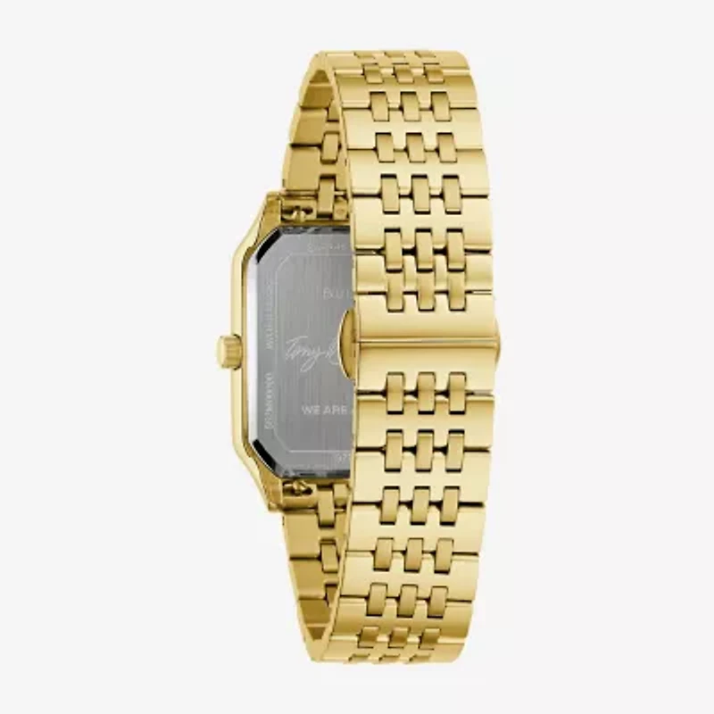 Bulova Mens Gold Tone Stainless Steel Bracelet Watch 97b236