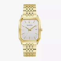 Bulova Mens Gold Tone Stainless Steel Bracelet Watch 97b236