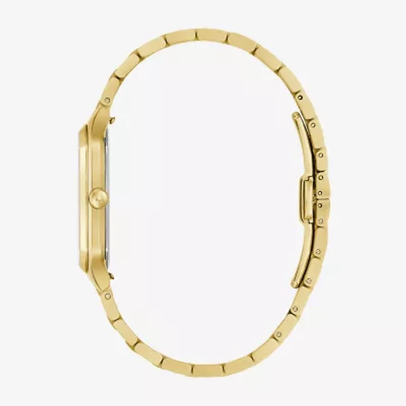 Bulova Mens Gold Tone Stainless Steel Bracelet Watch 97b236