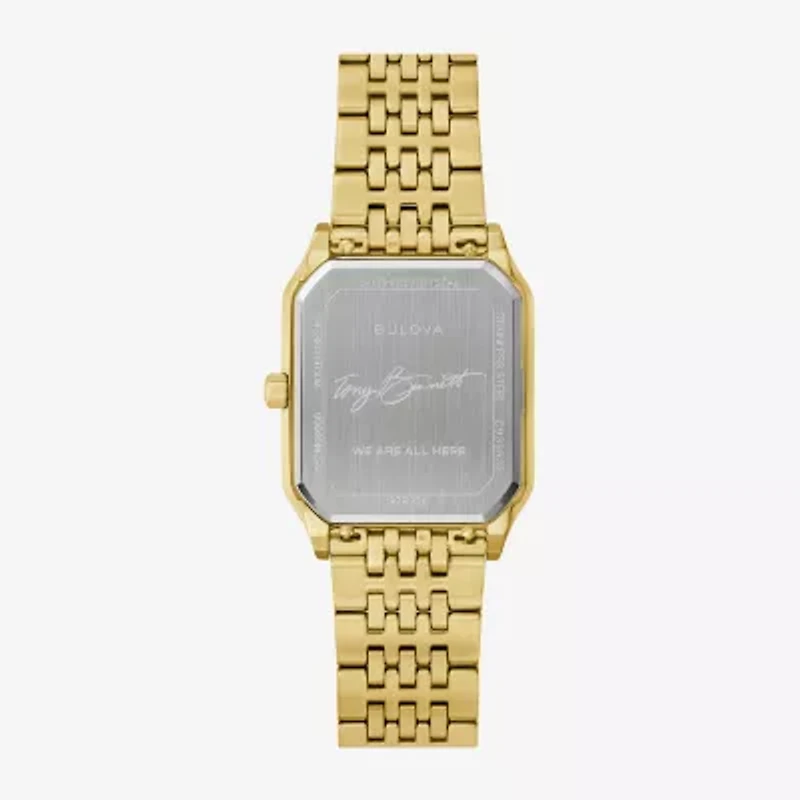 Bulova Mens Gold Tone Stainless Steel Bracelet Watch 97b236