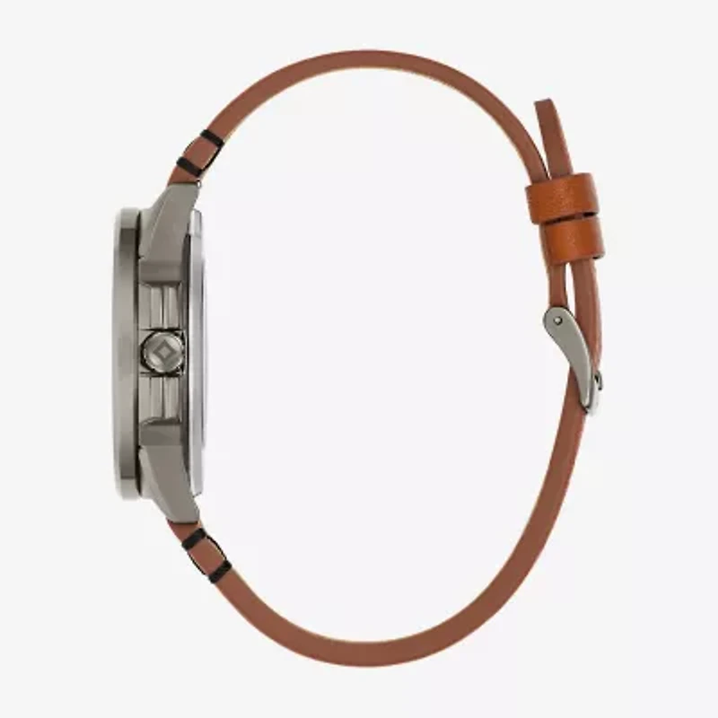 Bulova Mens Automatic Brown Leather Strap Watch 98a330
