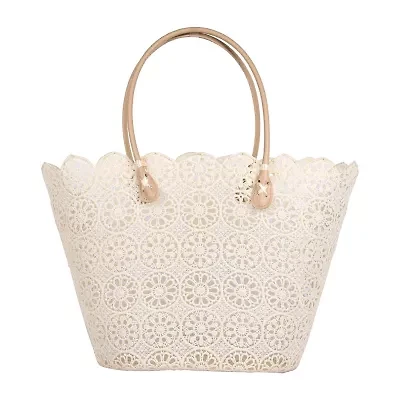 Karla Hanson Riki N Romi Lace Medium Trixy Cream Tote Bag