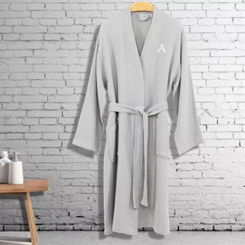 Linum Home Textiles Personalized Smyrna Bathrobe Unisex Adult Long Sleeve Length Robe