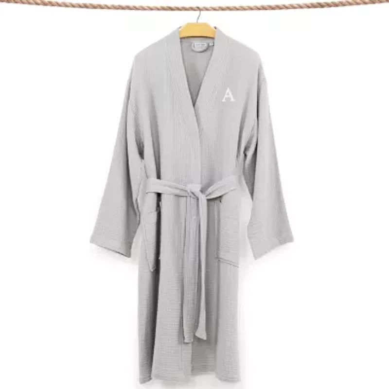 Linum Home Textiles Personalized Smyrna Bathrobe Unisex Adult Long Sleeve Length Robe