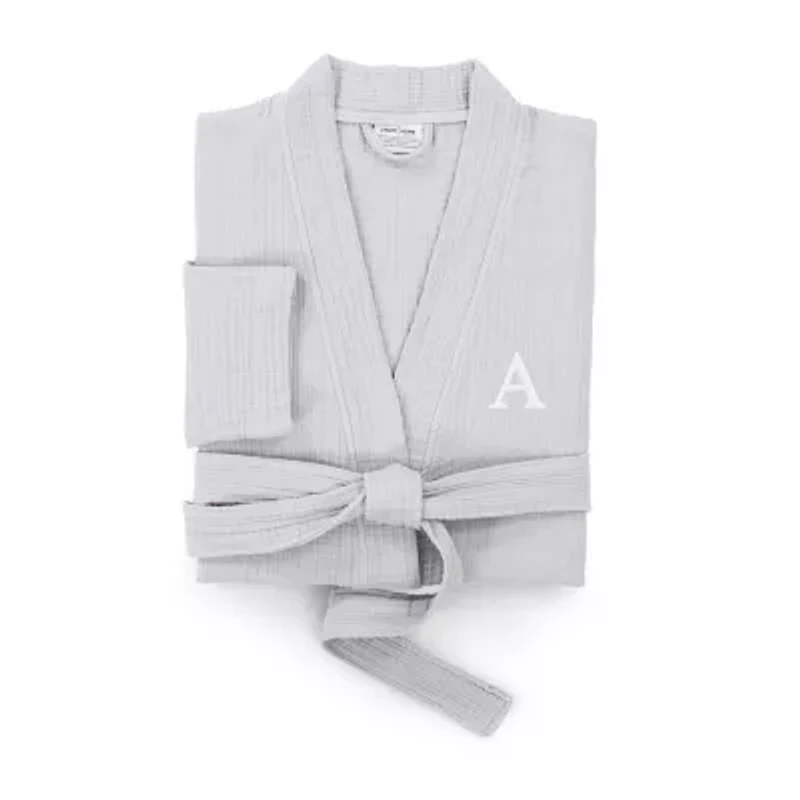 Linum Home Textiles Personalized Smyrna Bathrobe Unisex Adult Long Sleeve Length Robe