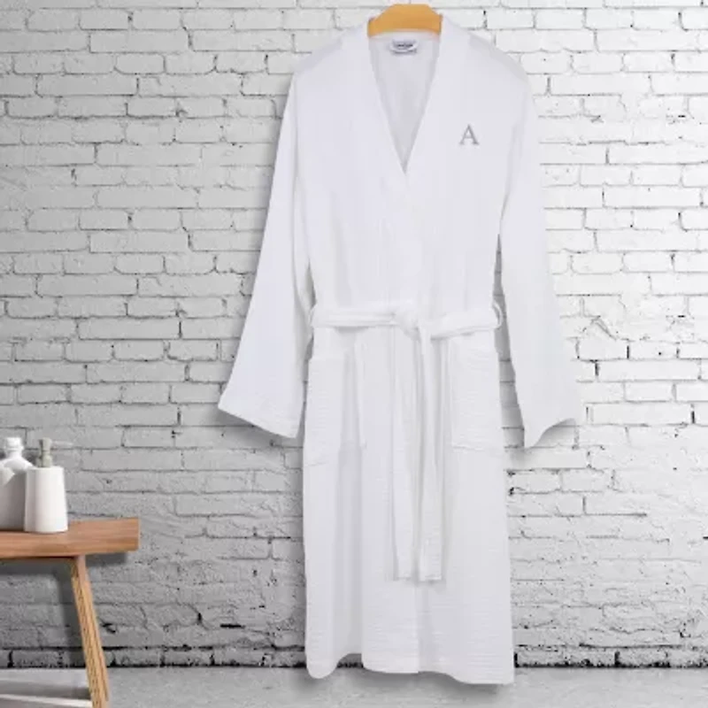 Linum Home Textiles Personalized Smyrna Bathrobe Unisex Adult Long Sleeve Length Robe