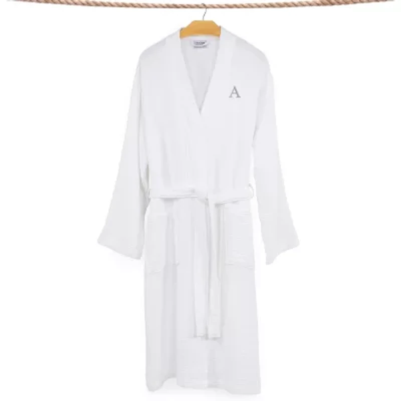 Linum Home Textiles Personalized Smyrna Bathrobe Unisex Adult Long Sleeve Length Robe