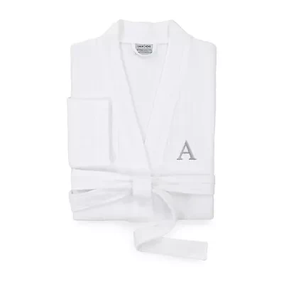 Linum Home Textiles Personalized Smyrna Bathrobe Unisex Adult Long Sleeve Length Robe