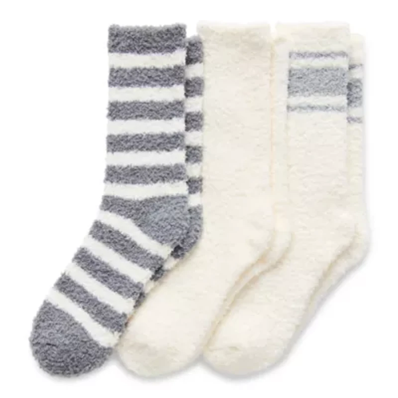 Cuddl Duds Whispersoft Womens 3 Pair Crew Socks