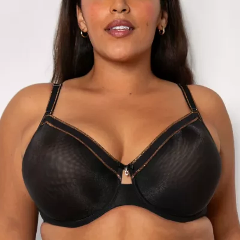 Curvy Couture Shimmer Unlined Underwire Bra- 1374