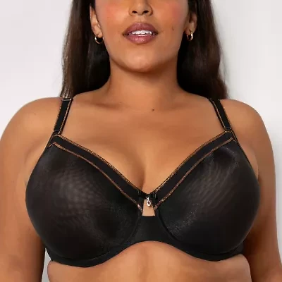 Curvy Couture Shimmer Unlined Underwire Bra- 1374