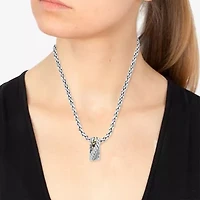 Effy Final Call Womens Diamond Accent Natural White Diamond 18K Gold Sterling Silver 18 Inch Pendant Necklace