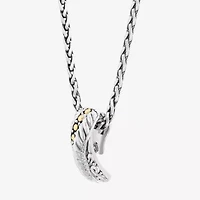 Effy Final Call Womens Diamond Accent Natural White Diamond 18K Gold Sterling Silver 18 Inch Pendant Necklace