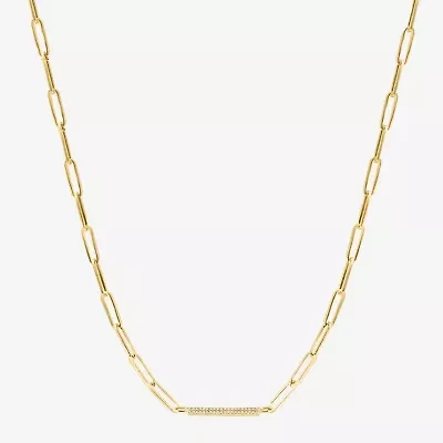 Effy Final Call Womens 1/10 CT. T.W. Natural White Diamond 14K Gold Over Silver 18 Inch Pendant Necklace