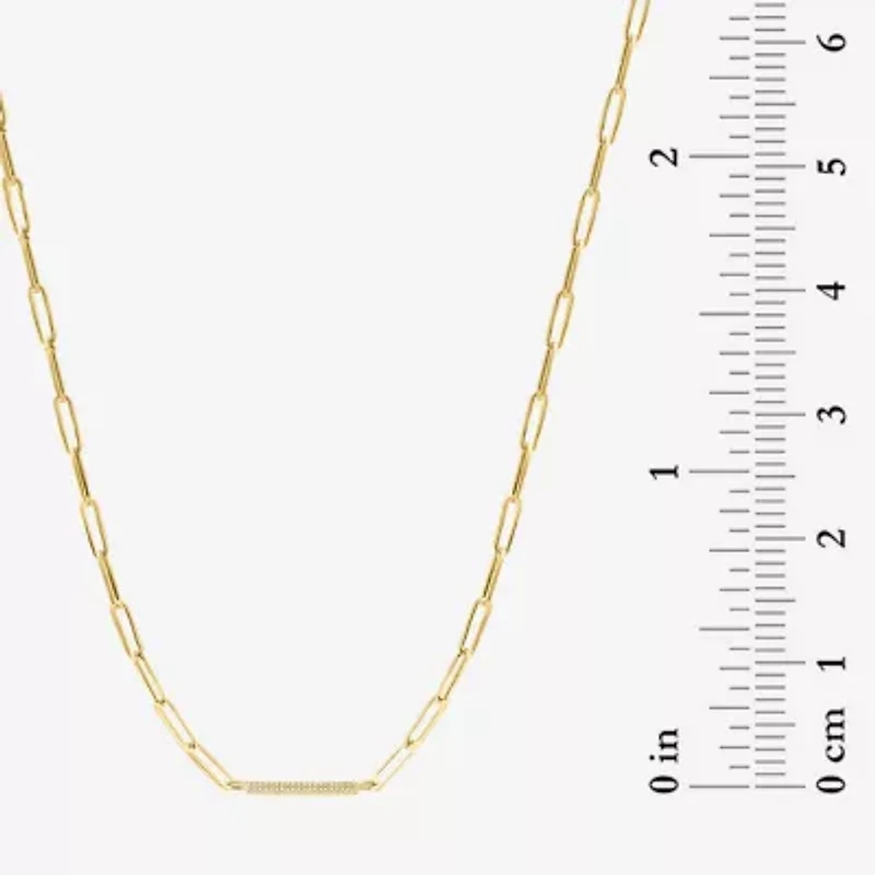Effy Final Call Womens 1/10 CT. T.W. Natural White Diamond 14K Gold Over Silver 18 Inch Pendant Necklace