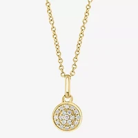 Effy Final Call Womens 1/10 CT. T.W. Natural White Diamond 14K Gold Over Silver Round 18 Inch Pendant Necklace