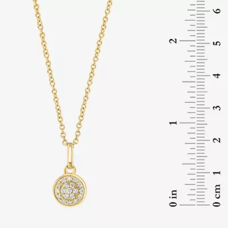 Effy Final Call Womens 1/10 CT. T.W. Natural White Diamond 14K Gold Over Silver Round 18 Inch Pendant Necklace